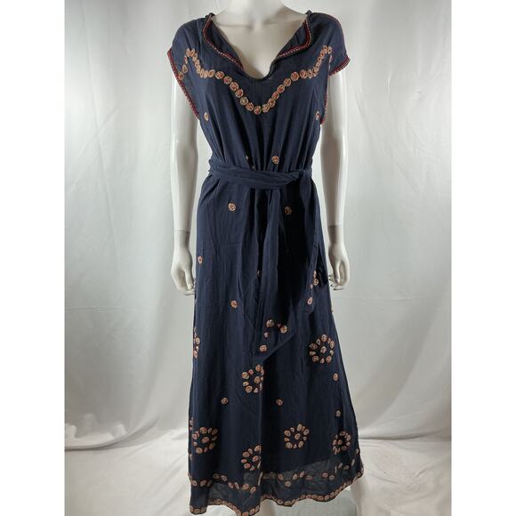 The Great. 'The Beaded' Blue Cotton Corridor Dress Size 1 - Picture 2 of 4